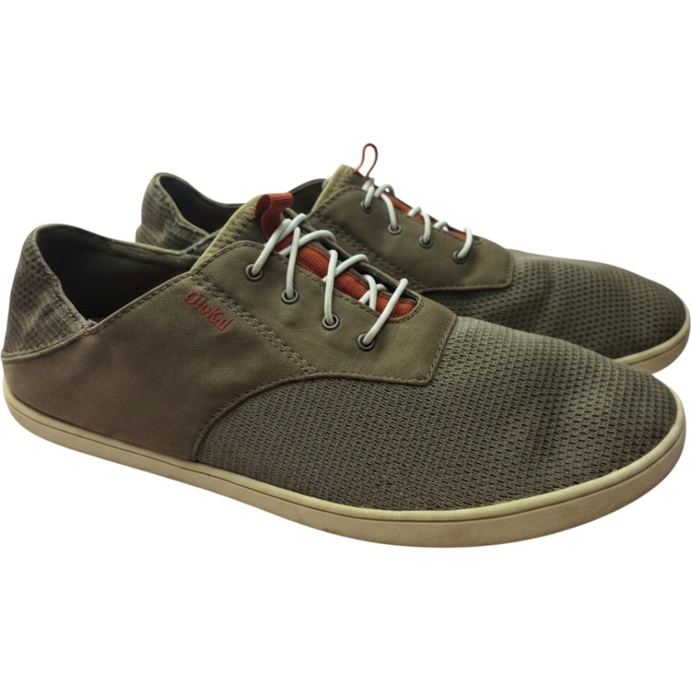 OluKai Nohea Moku Mens 10.5 Olive Green Clay Mesh Boat Shoes 10283-RK13